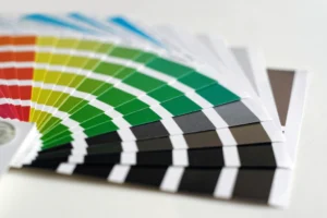 Graphic design color swatches and paint samples